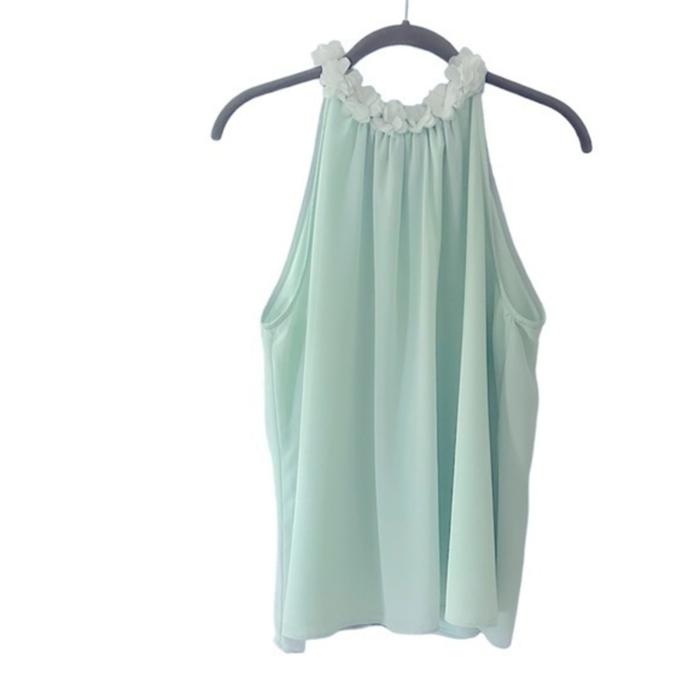 La Lavon Baby Thin Mint High Neck Blouse
